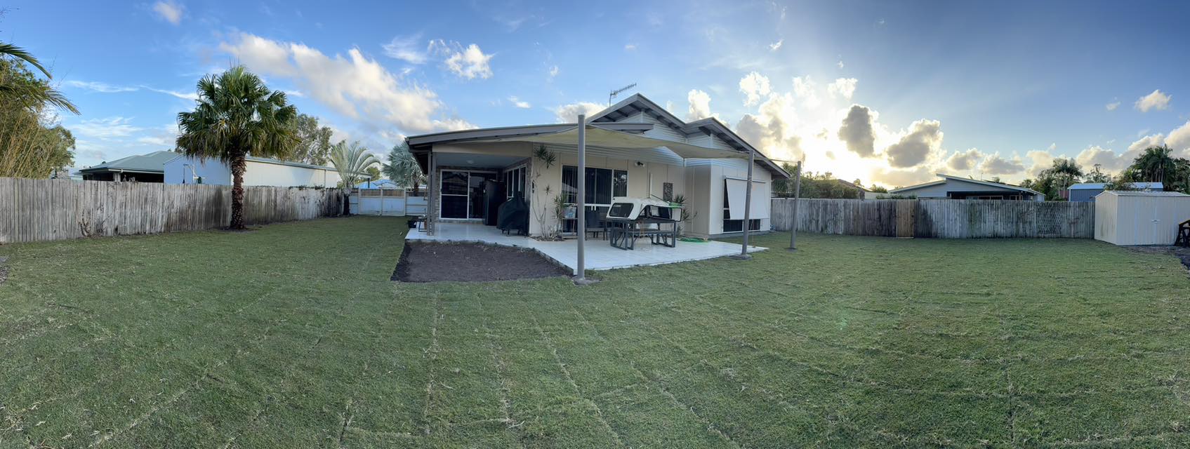 Backyard panorama after turf & patio works
