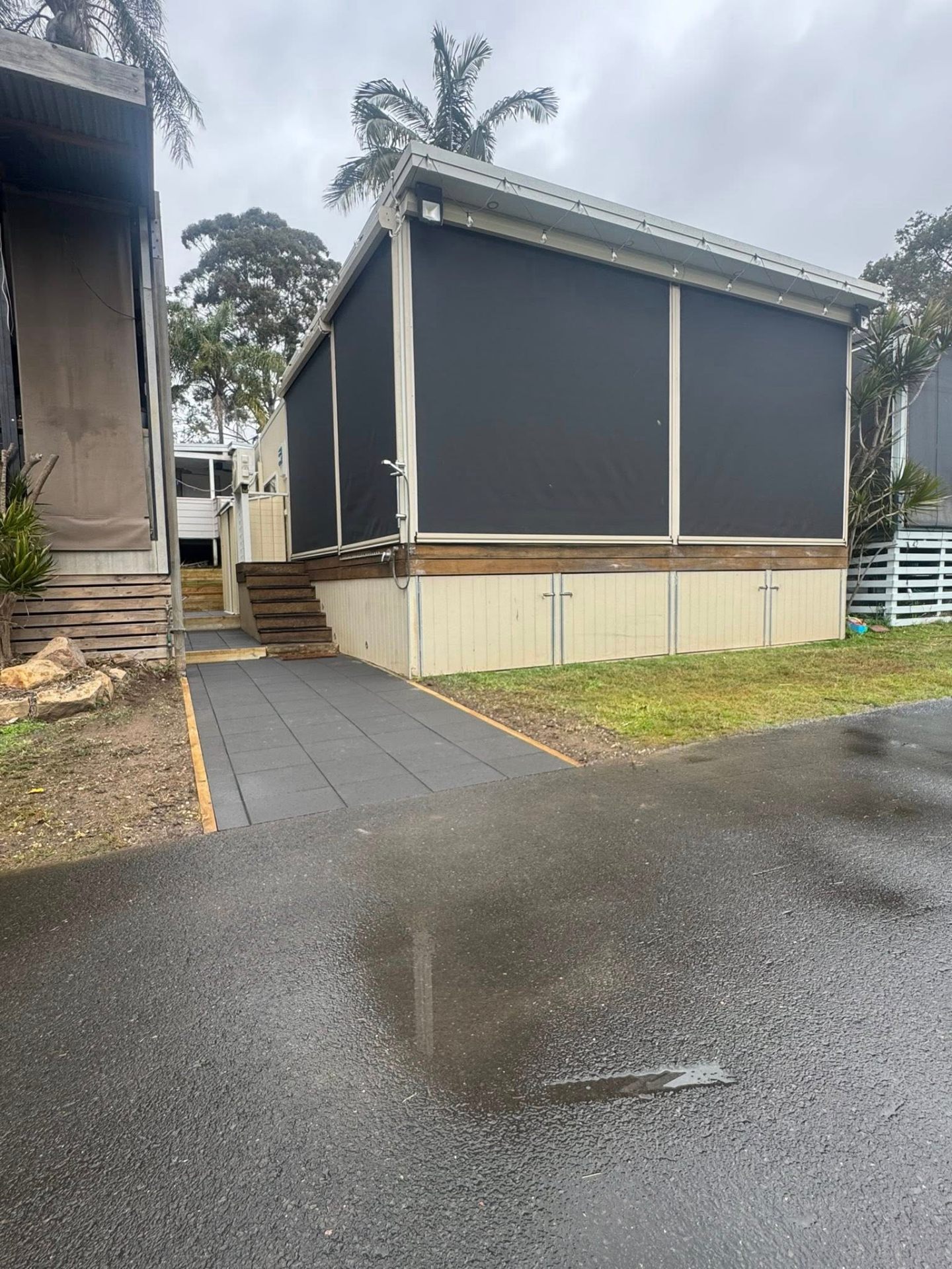 Cabin access ramp & paver pathway